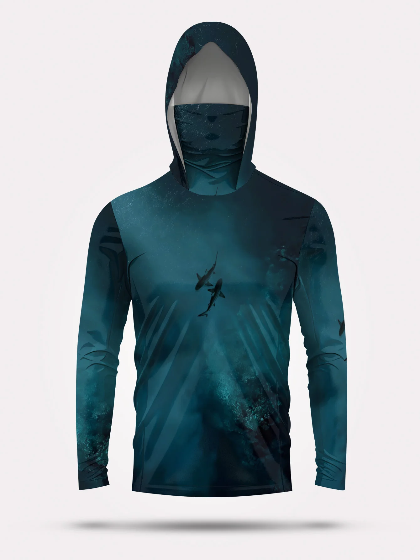 UPF50+ Men Fishing Hoodie With - Fishing Mask Sun Protection ulasan dan harga