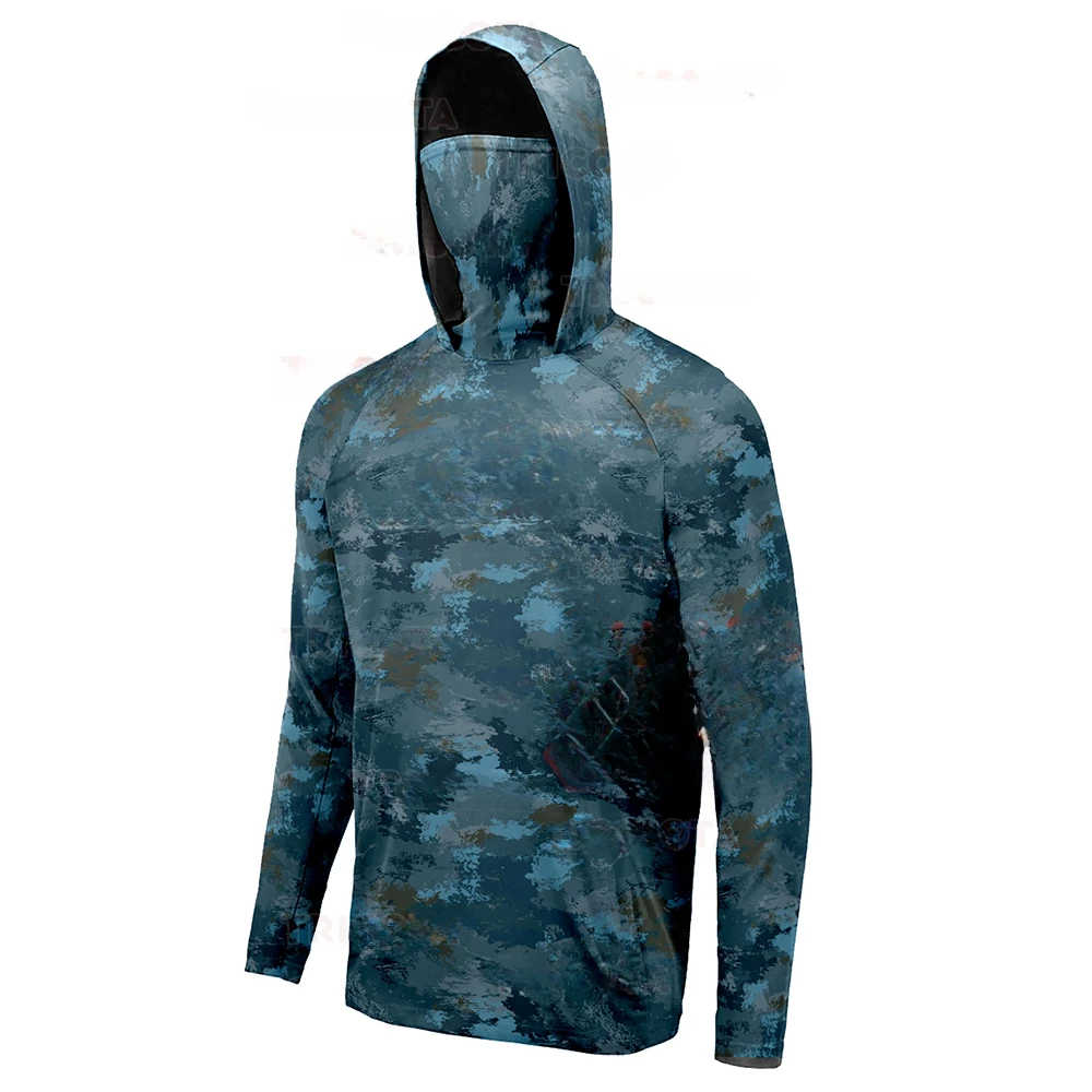 Men's Fishing Hoodie Shirts UP - Fishing Mask Sun Protection ulasan dan harga